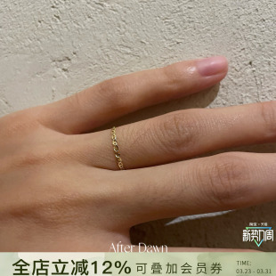 韩国After 14k金链条戒指基础百搭日常小众简约叠戴素戒细戒 Dawn
