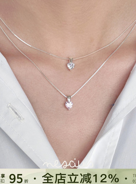 nescius原创设计爱心项链锁骨链