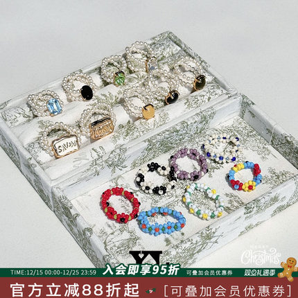 现货售完无补 Vita Planet 韩国YLYL正品 彩色复古小众串珠戒指女