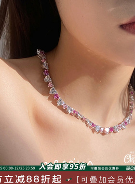 Vita Planet买手店nescius三色爱心排钻项链原创设计高级感锁骨链