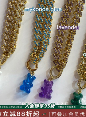 现货秒发CRYSTAL HAZE正品 mexican链条项链手链镶钻中性风古巴链