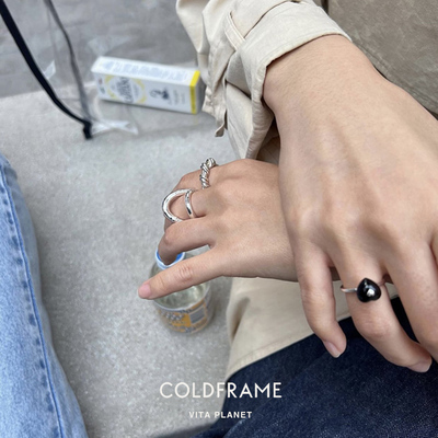 coldframe纯银黑玛瑙项链戒指
