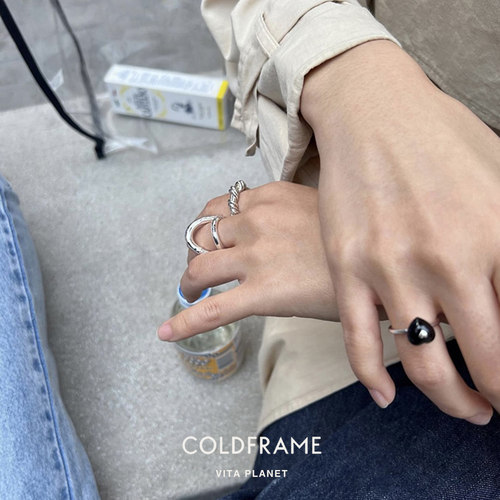 coldframe纯银黑玛瑙项链戒指