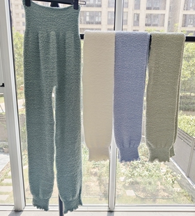 软绵绵护肚裤半边绒成人款家居服保暖长裤家居裤秋冬款加厚产后裤