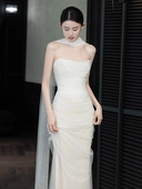 长款 头纱 仙气飘飘逸天鹅颈纱 气质披肩纱 新娘婚纱配饰脖子纱