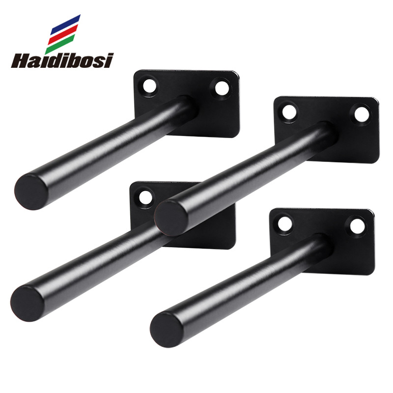 黑色暗藏层板托12厘圆形暗装墙上支架托架隐形隔板托固定浮动支架