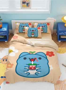 新款卡通猫猫虫咖波Bugcat Capoo全棉套件儿童学生居家全棉四件套
