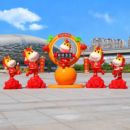 户外新年马雕塑玻璃钢卡通马年吉祥物春节元 大摆件 旦网红马