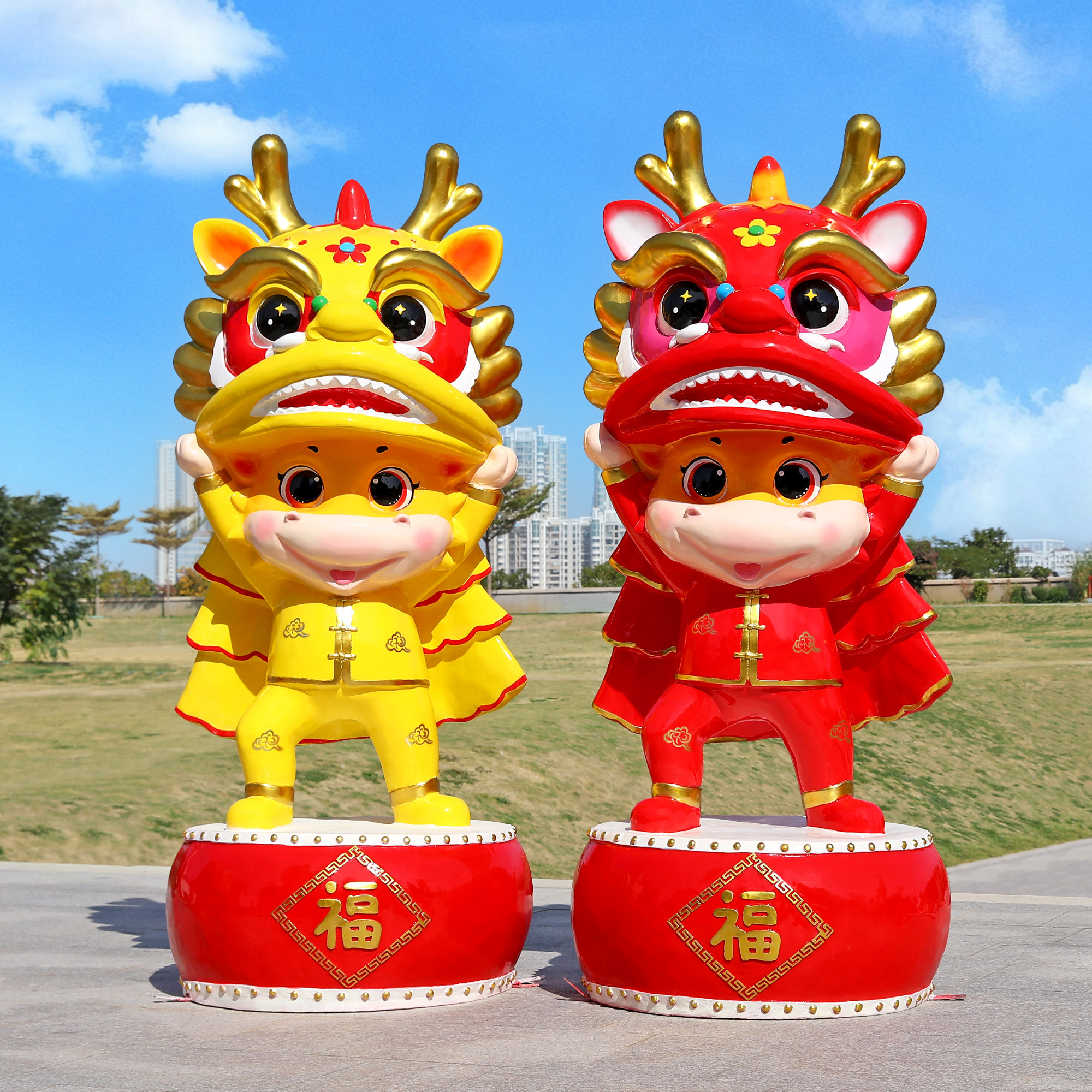 新年马雕塑玻璃钢2026吉祥物马到成功商场店铺户外网红打卡大摆件