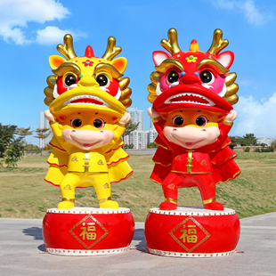 新年马雕塑玻璃钢2026吉祥物马到成功商场店铺户外网红打卡大摆件