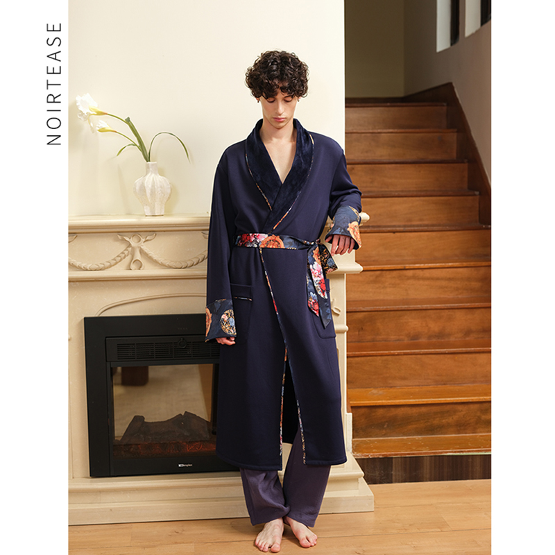 NT秋冬棉质加厚加绒男士睡袍