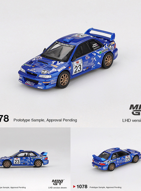 现货 MINIGT 1078 1:64 斯巴鲁翼豹 蓝色 合金车模型