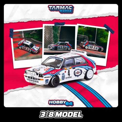 现货 TW 1:64 蓝旗亚 Lancia Delta HF 4号 合金汽车模型