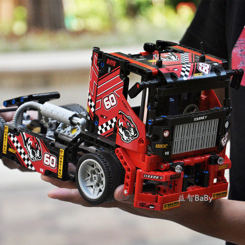 兼容乐高科技机械拼装赛车高难度赛道奔驰卡车变形玩具积木模型