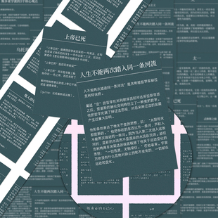 新款哲学知识贴纸高中政治哲学原理方法论小众创意文字装饰防水贴