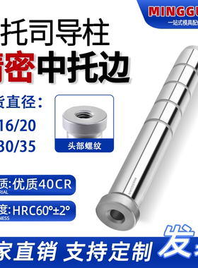 中托司导柱EGP中托边D12-D35塑模内螺纹导柱标准模架下导柱20CR