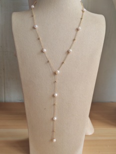 50cm满天星珍珠项链女锁骨链天然淡水珍珠项链颈链百搭款 女多种戴