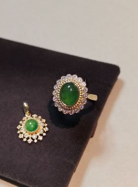 天然戒指精工镶嵌直播礼品9k金