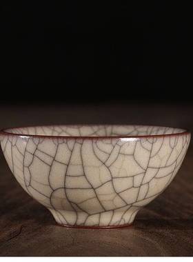 龙泉青瓷叶维德传世哥窑手工杯红茶杯