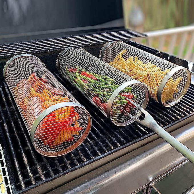 户外BBQ烧烤笼不锈钢烧烤网筒Greatest Grilling Basket Ever 户外/登山/野营/旅行用品 烧烤网 原图主图