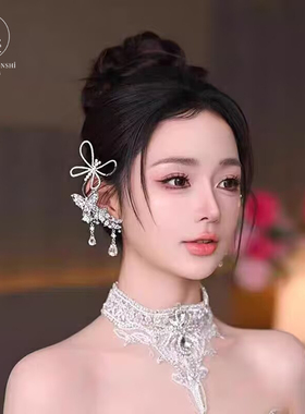 灵动蝴蝶新娘婚纱礼服耳挂