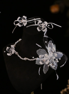 2025新款羽毛珍珠项链新娘颈链