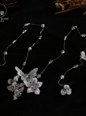 高级感复古婚纱礼服配饰超仙