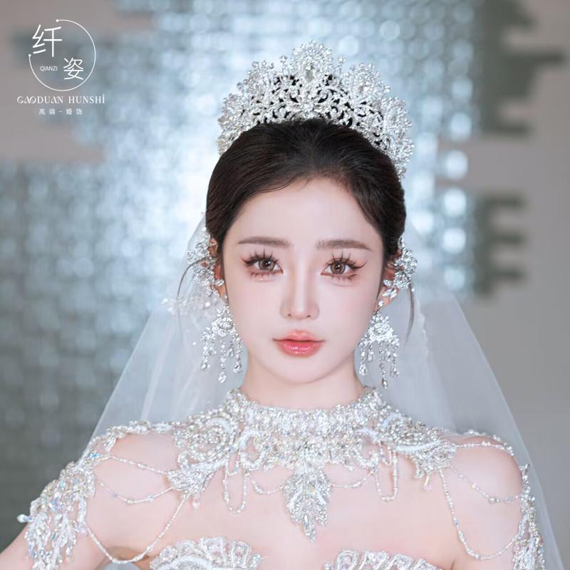 新款大气奢华新娘皇冠婚纱套装