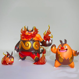 BKM宠物精灵动漫周边机箱桌面装饰摆件炎武王进化组公仔手办模型