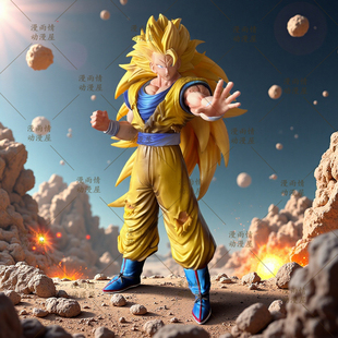 七龙珠动漫周边桌搭摆件雕像抬手超三悟空超赛手办二次元模型礼物