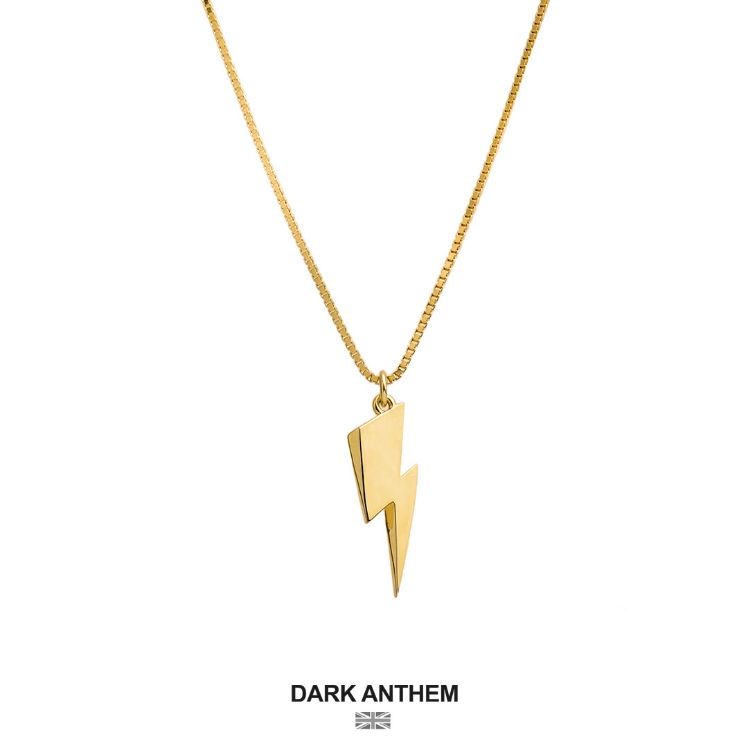 英国DARK ANTHEM重音/金闪电项链David Bowie潮酷个性男女款纯银