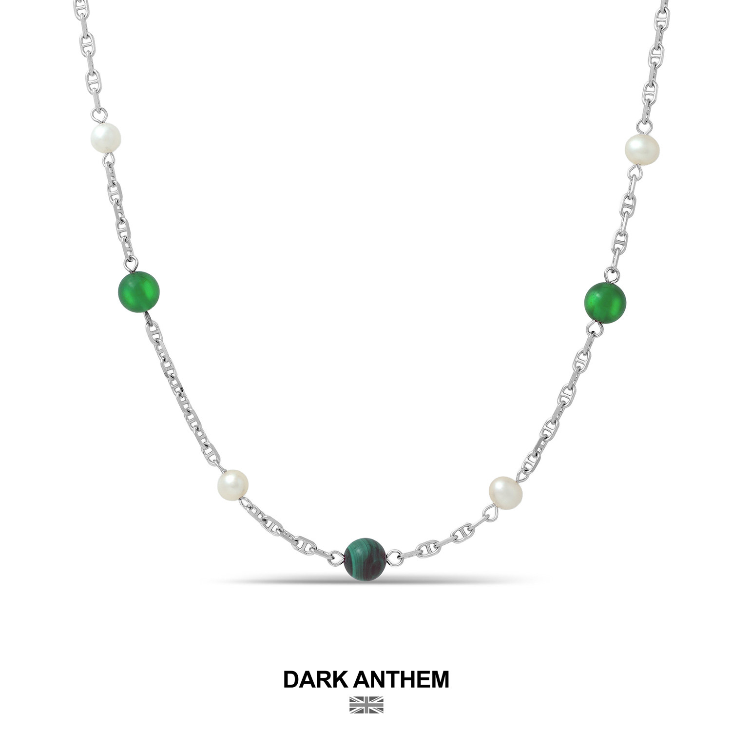 DARKANTHEM纯银珍珠绿玛瑙项链