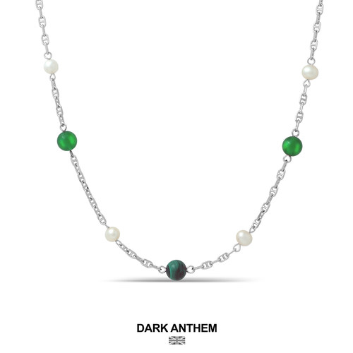 DARKANTHEM纯银珍珠绿玛瑙项链