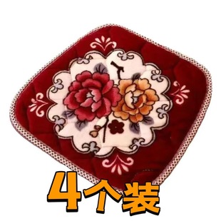 加厚毛绒坐垫保暖餐椅垫餐厅梯形坐垫居家椅子垫40x40x35厘米坐垫