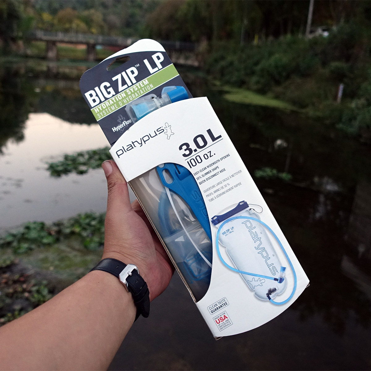 美国原装Platypus户外BC露营登山便携大开口水袋透明色3L储水装备