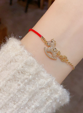 本命年新款满锆马上有钱花手链气