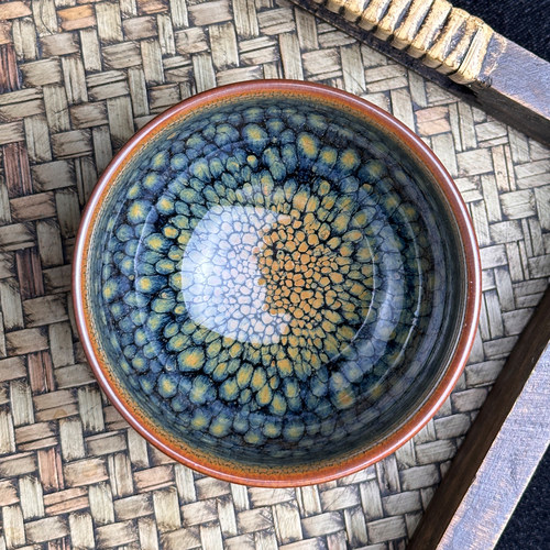 大号建盏将军主人杯孔雀窑变茶杯
