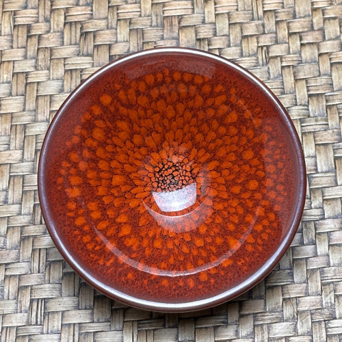 红鹧鸪斑建盏斗笠杯女士专用茶杯