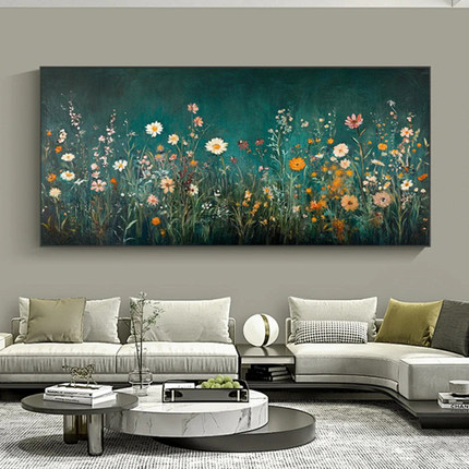 纯手绘油画繁花似锦挂画花卉风景印象画卧室餐厅客厅手工艺术挂画
