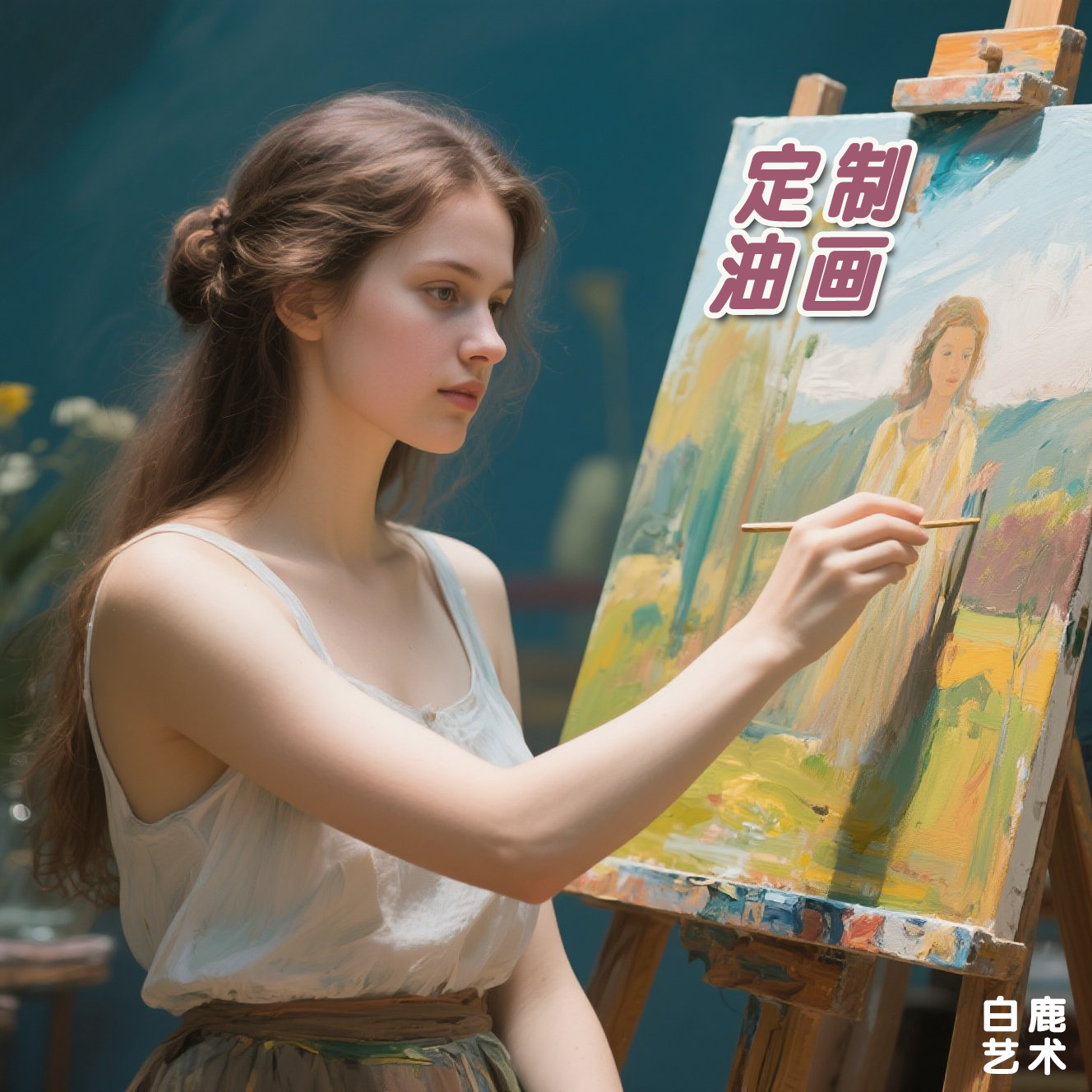 纯手绘油画大芬村装饰画抽象风景