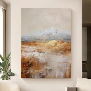 手绘油画家金山银山印象画大芬村现代简约玄关客厅装饰画艺术挂画