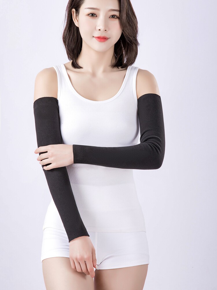 독일 벨벳 팔소매 가짜 소매 여성용 팔꿈치 보호대 손목 스프링 가을 겨울용 긴 장갑 팔 워머 벨벳 두꺼워짐