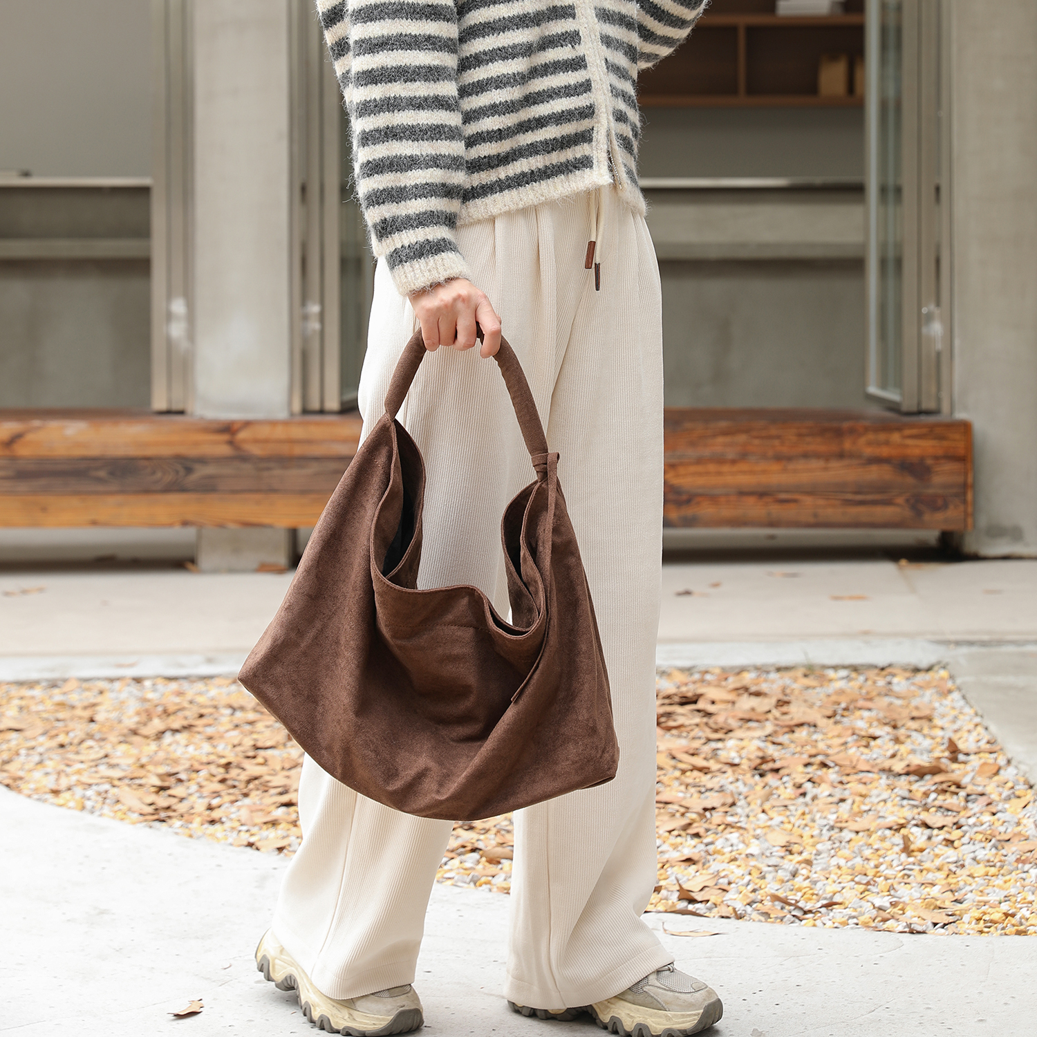 小众复古麂皮绒大容量托特包