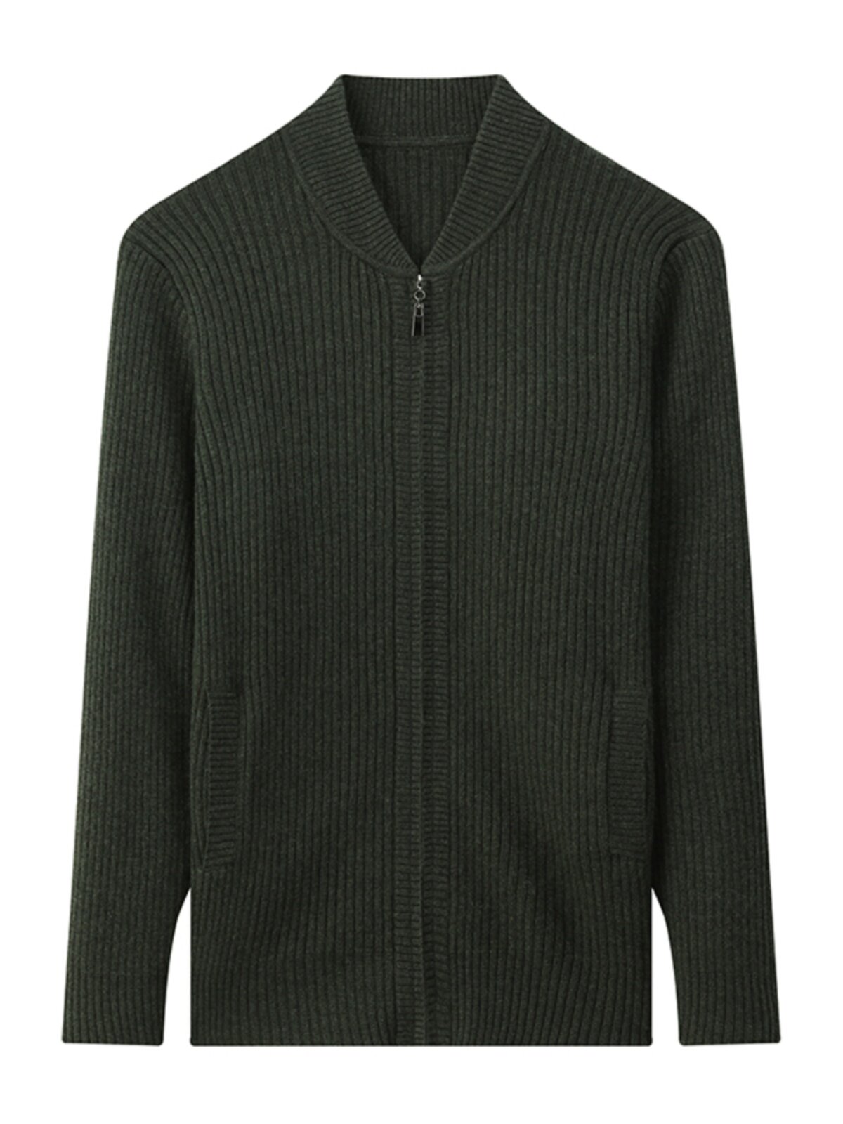 새로운 가을 겨울 100% 순수 캐시미어 스웨터 남성 카디건 지퍼 캐주얼 재킷 중년 및 노인 아빠 니트 스웨터