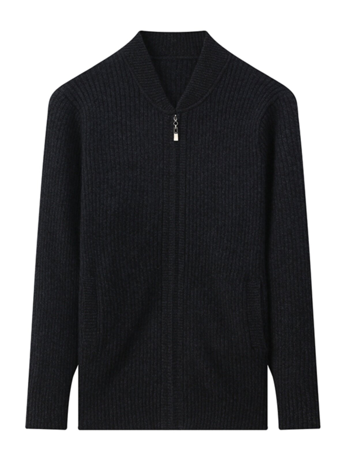 새로운 가을 겨울 100% 순수 캐시미어 스웨터 남성 카디건 지퍼 캐주얼 재킷 중년 및 노인 아빠 니트 스웨터