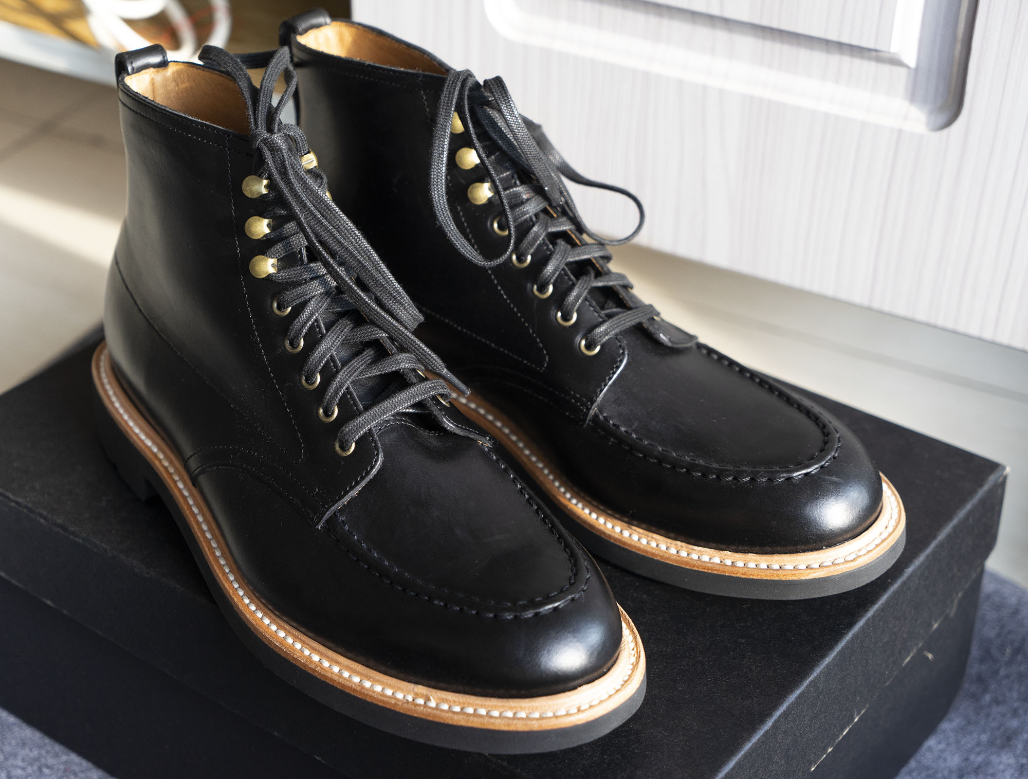 绅士中通牛皮皮靴方头J.CREW