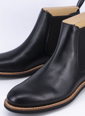 现货J.CREW主线KENTON双色牛皮男切尔西靴工装鞋CHELSEA RED WING