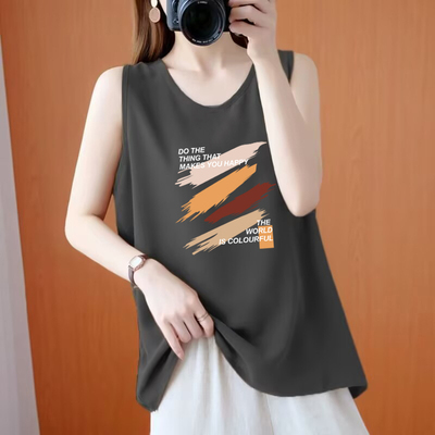 纯棉无袖吊带背心T恤女夏季
