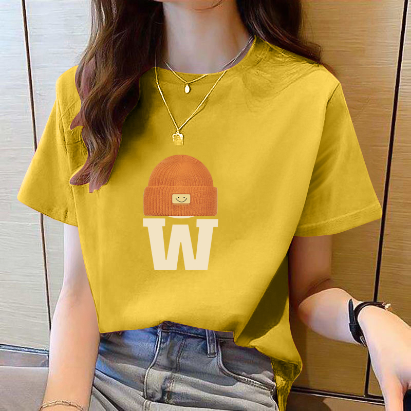 100%纯棉短袖女士t恤夏季