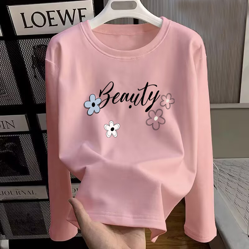 纯棉宽松显瘦圆领T恤女